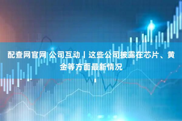 配查网官网 公司互动丨这些公司披露在芯片、黄金等方面最新情况