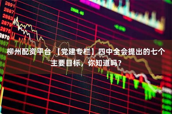 柳州配资平台 【党建专栏】四中全会提出的七个主要目标，你知道吗？