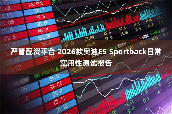 严管配资平台 2026款奥迪E5 Sportback日常实用性测试报告